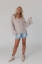 Love It V Neckline Sweater Top - Tan: XL