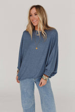 Fly With Me Batwing Sleeve Knit Sweater - Dusty Blue: XL