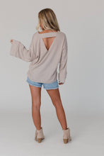 Love It V Neckline Sweater Top - Tan: XL