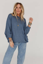 Fly With Me Batwing Sleeve Knit Sweater - Dusty Blue: XL