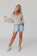 Love It V Neckline Sweater Top - Tan: XL