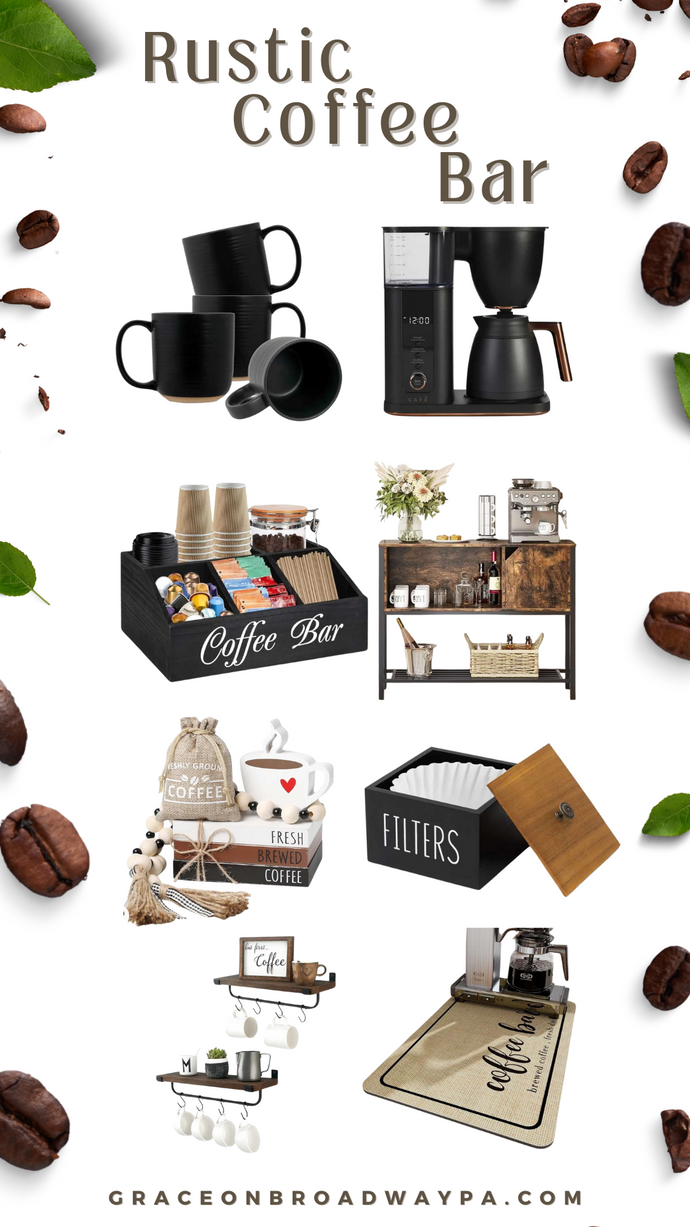 Rustic Chic: Transform Your Morning Routine with an Organized and Cute Coffee Bar
