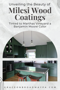Unveiling the Beauty of Milesi Wood Coatings tinted to Marthas Vineyard a Banjamin Moore Color in a Kitchen
