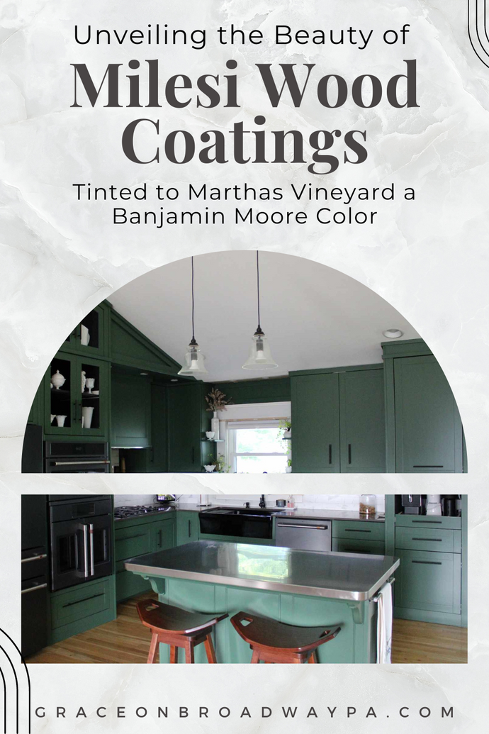 Unveiling the Beauty of Milesi Wood Coatings tinted to Marthas Vineyard a Banjamin Moore Color in a Kitchen