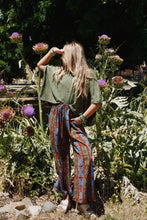 Hazel Printed Wide Leg Pant - Blue: L