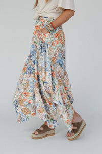 Swing Of Things Pocketed Midi Skirt - Floral: XL