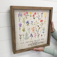 You Belong Among the Wildflowers - Framed Canvas Wall Art: 11x11" Small Canvas Art with Wood Box Frame - Grace on Broadway 