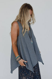 Drift Away Top - Charcoal: Gray / L