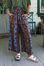 Hazel Printed Wide Leg Pant - Blue: L