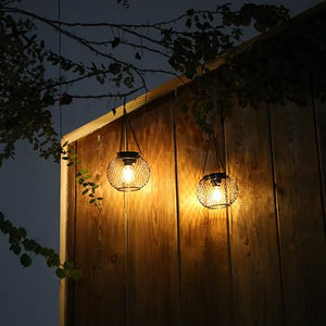 Solar Lantern Outdoor Waterproof, KagoLing Upgraded Hanging Solar Lights Outdoor Garden Decorations Decorative Lighting Solar Powered Waterproof Tree Lantern for Garden Yard Patio Pathway, 2 Pack