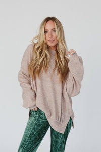 Brayden Oversized Pullover - Sand: L