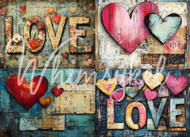 Hearts of Love | 18 lb Decoupage Tissue Paper | 21x29 in