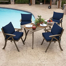 Arden Selections Outdoor Cushion Pillow Back, 23 x 17, Water Repellent, Fade Resistant 23 x 17, Sapphire Blue Leala
