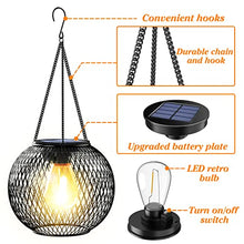 Solar Lantern Outdoor Waterproof, KagoLing Upgraded Hanging Solar Lights Outdoor Garden Decorations Decorative Lighting Solar Powered Waterproof Tree Lantern for Garden Yard Patio Pathway, 2 Pack
