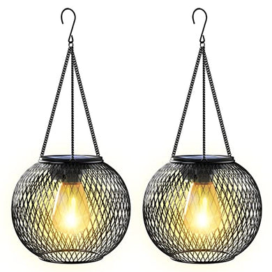 Solar Lantern Outdoor Waterproof, KagoLing Upgraded Hanging Solar Lights Outdoor Garden Decorations Decorative Lighting Solar Powered Waterproof Tree Lantern for Garden Yard Patio Pathway, 2 Pack