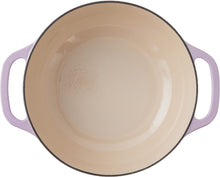 Lodge 7.5 Quart Enameled Cast Iron Oval Dutch Oven with Lid – Dual Handles – Oven Safe up to 500° F or on Stovetop - Use to Marinate, Cook, Bake, Refrigerate and Serve – Lilac