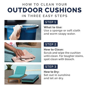 Arden Selections Outdoor Cushion Pillow Back, 23 x 17, Water Repellent, Fade Resistant 23 x 17, Sapphire Blue Leala