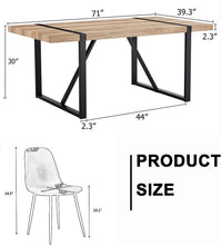 MUUOKY 7 Piece Dining Table Set for 6,Modern 71'' Rectangle Wood Dining Table and Fabric Dining Chairs 6,Kitchen Table and Chairs for 6,Ideal for Kitchen Dining Room