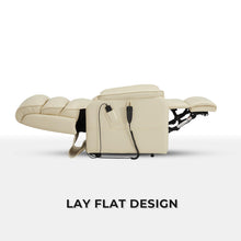 Irene House 9198 Large Lay Flat Recliner Lift Chair Recliners Dual Motor for Elderly Recliner Chair Electric Power Lift Sofa with Side Pockets(Faux Leather Cream)