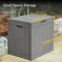 EAST OAK Outdoor Storage Box, 31 Gallon Deck Box Indoor and Outdoor Use, Waterproof Resin Storage Bin for Package Delivery, Patio Cushions, Gardening Tools, Outdoor Toys, Lockable, UV Resistant, Grey