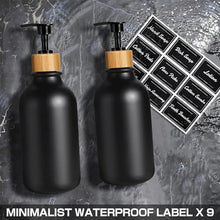 ALPIRIRAL Black Bathroom Accessories Set 5 Pcs, Matte Black Bathroom Accessories, Plastic Soap Dispenser and Toothbrush Holder Set, Qtip & Cotton Ball Holder, Black Bathroom Set, Boho Bathroom Decor