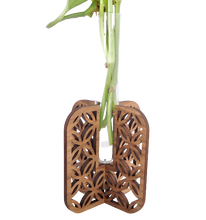 Plant Propagation Stand - Walnut Interlacing Circles Pattern