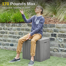EAST OAK Outdoor Storage Box, 31 Gallon Deck Box Indoor and Outdoor Use, Waterproof Resin Storage Bin for Package Delivery, Patio Cushions, Gardening Tools, Outdoor Toys, Lockable, UV Resistant, Grey