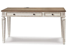 Signature Design by Ashley Realyn Farmhouse 60" Home Office Desk with USB Charging, Chipped White