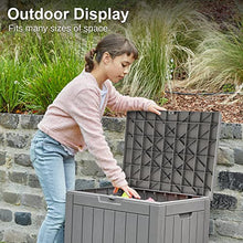EAST OAK Outdoor Storage Box, 31 Gallon Deck Box Indoor and Outdoor Use, Waterproof Resin Storage Bin for Package Delivery, Patio Cushions, Gardening Tools, Outdoor Toys, Lockable, UV Resistant, Grey