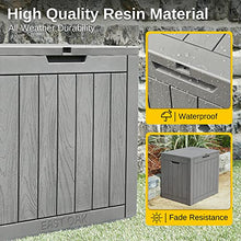 EAST OAK Outdoor Storage Box, 31 Gallon Deck Box Indoor and Outdoor Use, Waterproof Resin Storage Bin for Package Delivery, Patio Cushions, Gardening Tools, Outdoor Toys, Lockable, UV Resistant, Grey