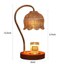 Geezo Fragrance Candle Warmer Lamp with 2 Bulbs Electric Candle Warmer with Timer & Dimmer for Home Decor Wax Melt for Small Large Size Jar Candles Retro Wooden Base