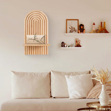 Ripprovt 2 Pack Boho Arch Shelf Wooden Boho Wall Decor, Decorative Bohemian Rainbow Hanging Shelves for Nursery Bedroom Living Room Wall Book/Candle Holder
