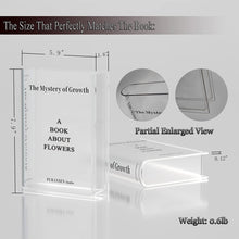Puransen Bookend Vase for Flowers, Cute Bookshelf Decor, Unique Vase for Book Lovers, Artistic and Cultural Flavor Acrylic Vases for Home Office Decor, A Book About Flowers (Clear - B)