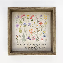You Belong Among the Wildflowers - Framed Canvas Wall Art: 11x11" Small Canvas Art with Wood Box Frame - Grace on Broadway 
