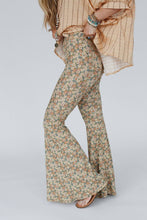 Dream in Flowers Flare Pants - Denim Khaki: L