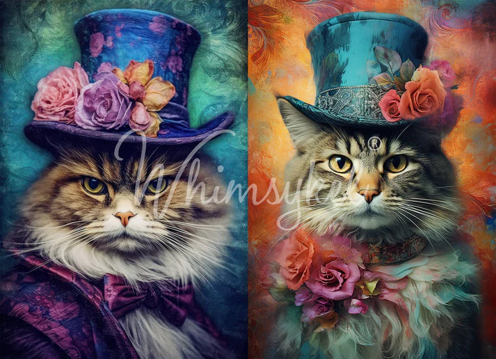 Duo Cats |18lb Decoupage Tissue Paper | 21x29 in
