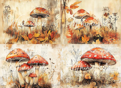 Fall Mushrooms |18lb Decoupage Tissue Paper | 21x29 in