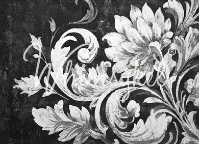 Noir Brocade Reverse | 18 lb Decoupage Tissue Paper | 2 Sizes