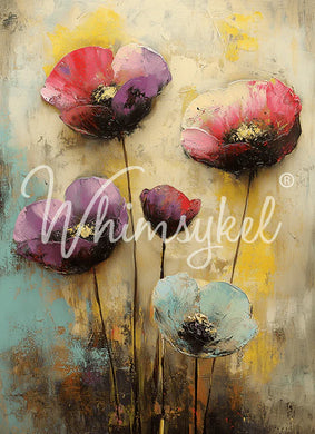 Painted Poppies | 18 lb Decoupage Tissue Paper | 21x29 in