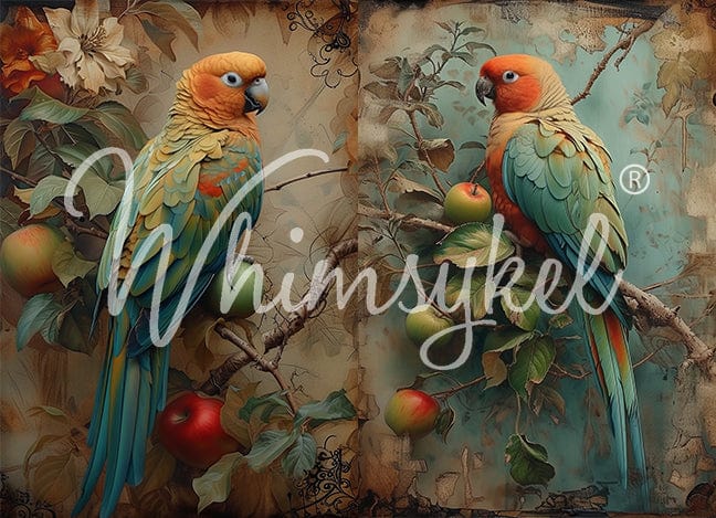 Parrot Paradise Duo | 18 lb Decoupage Tissue Paper | 21x29 in