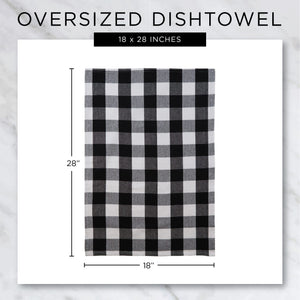DII Home Sweet Farmhouse Kitchen Collection, Dishtowel Set, 18x28, Black, 4 Count