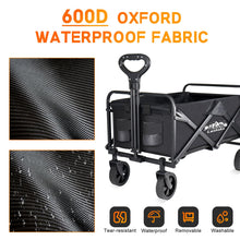Collapsible Wagon Carts Foldable, Heavy Duty Beach Folding Wagon Cart with Wheels, Large Capacity Portable Utility Grocery Wagon for Shopping, Sports, Camping, Garden