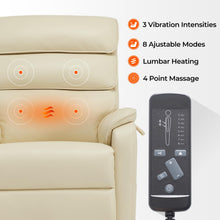 Irene House 9198 Large Lay Flat Recliner Lift Chair Recliners Dual Motor for Elderly Recliner Chair Electric Power Lift Sofa with Side Pockets(Faux Leather Cream)