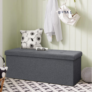 43" Folding Storage Ottoman Bench for Living Room, Bedroom, TV Entertainment - Bedroom Bench with Hidden Storage, Foot Rest Stool - 660 Capacity & Holds up to 5.6 Cubic Feet of Storage - DARK GREY