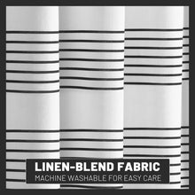 Awellife Black and White Shower Curtain for Bathroom Stripe Tassel Shower Curtain 72 X 72 Inches Farmhouse Linen