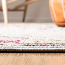 SAFAVIEH Madison Collection 9' Square Grey / Gold MAD447G Boho Chic Medallion Distressed Non-Shedding Living Room Bedroom Dining Home Office Area Rug
