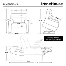 Irene House 9198 Large Lay Flat Recliner Lift Chair Recliners Dual Motor for Elderly Recliner Chair Electric Power Lift Sofa with Side Pockets(Faux Leather Cream)