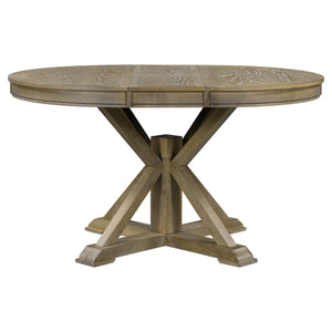 BSYEIO Wood Dining Table Extendable Round Dining Table for 4 to 6 Kitchen Table,Country Rustic Dinner Room Table Wood-42 (Only One Table)
