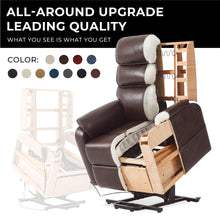 Irene House 9198 Large Lay Flat Recliner Lift Chair Recliners Dual Motor for Elderly Recliner Chair Electric Power Lift Sofa with Side Pockets(Faux Leather Cream)