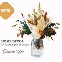 MUYEJI Natural Dried Flower Bouquet Mix Bouquet | Protea Repens, Hydrangea, Eucalyptus, Palm, Millet, Limonium, Pampas Grass, Floral Arrangements for Home Wedding Decor